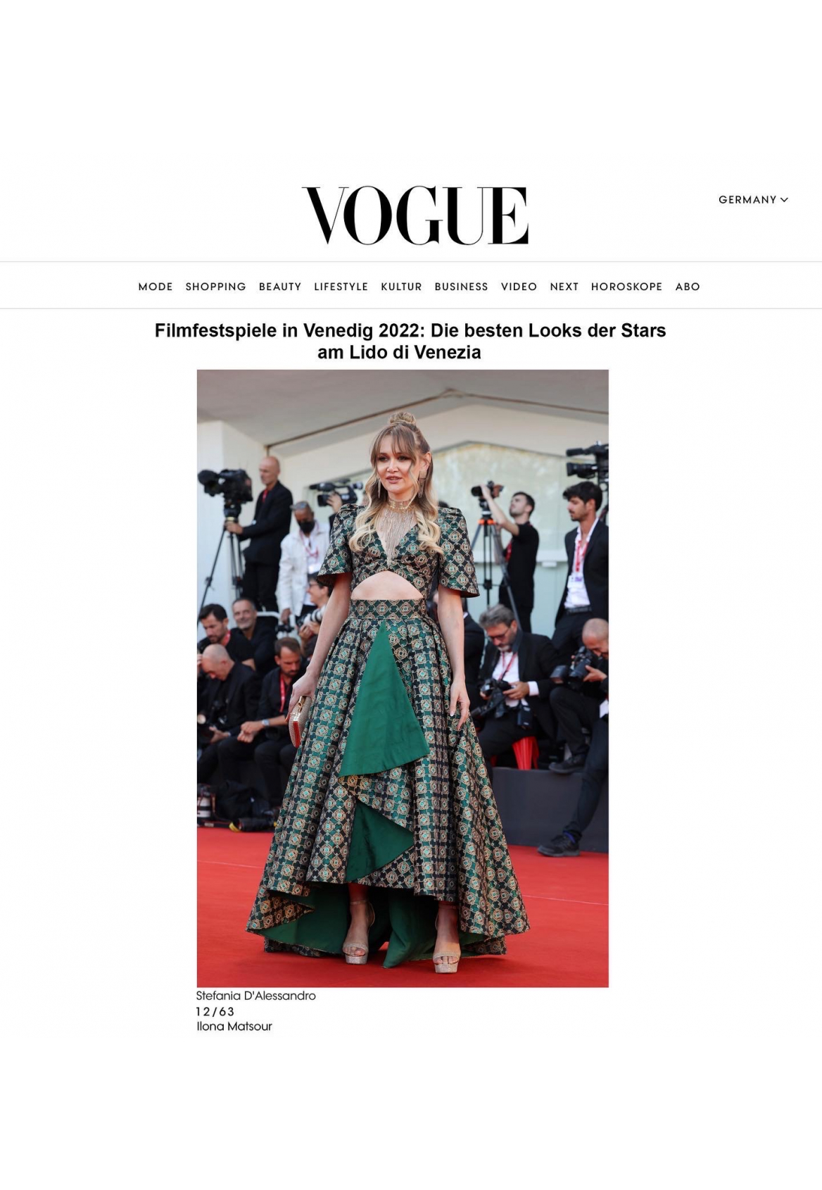 Designer Ilona Matsour /Best Red Carpet Looks / Venice Film Festival