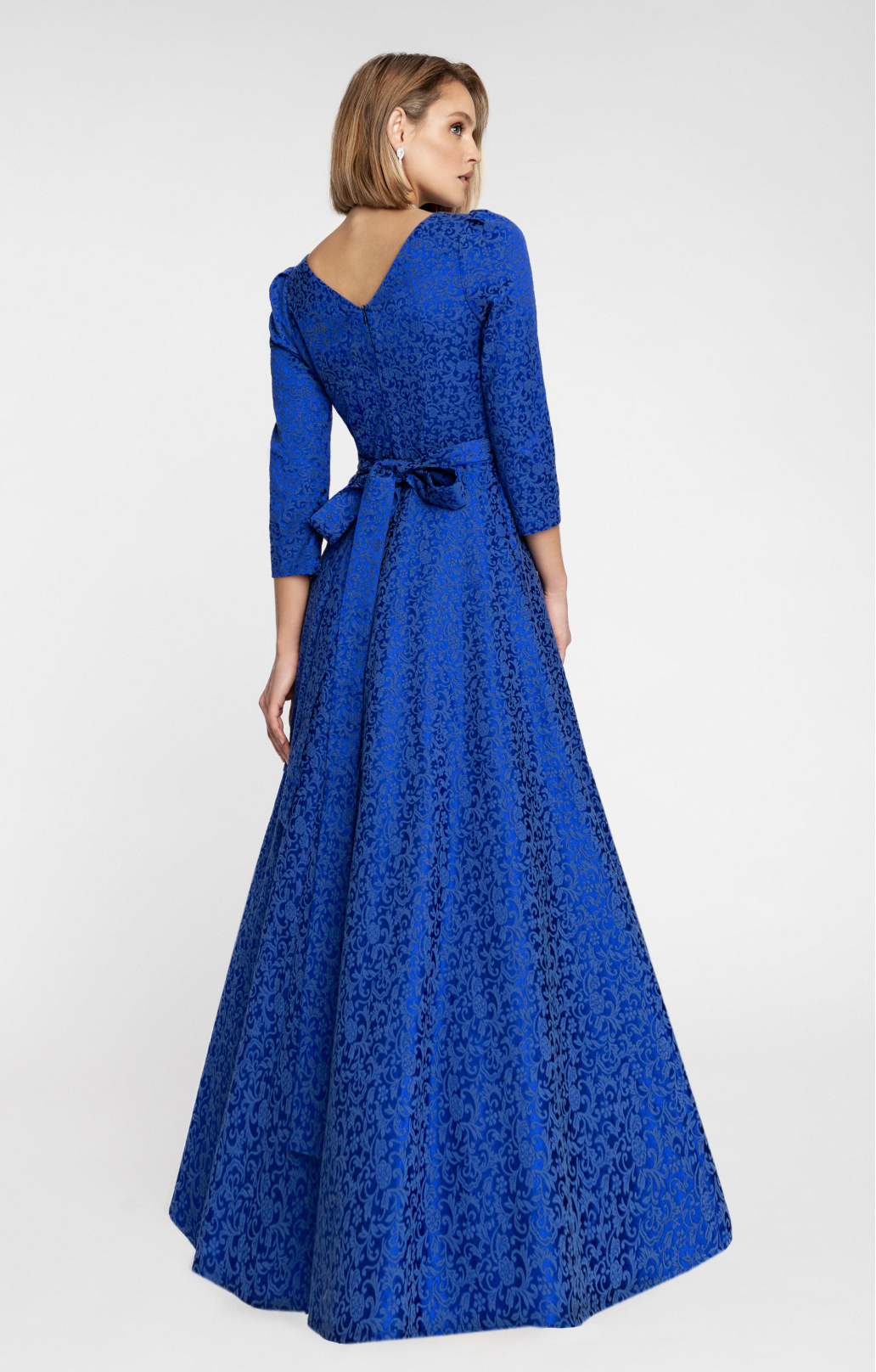Jacquard Dress "Alyzee" Blue Maxi