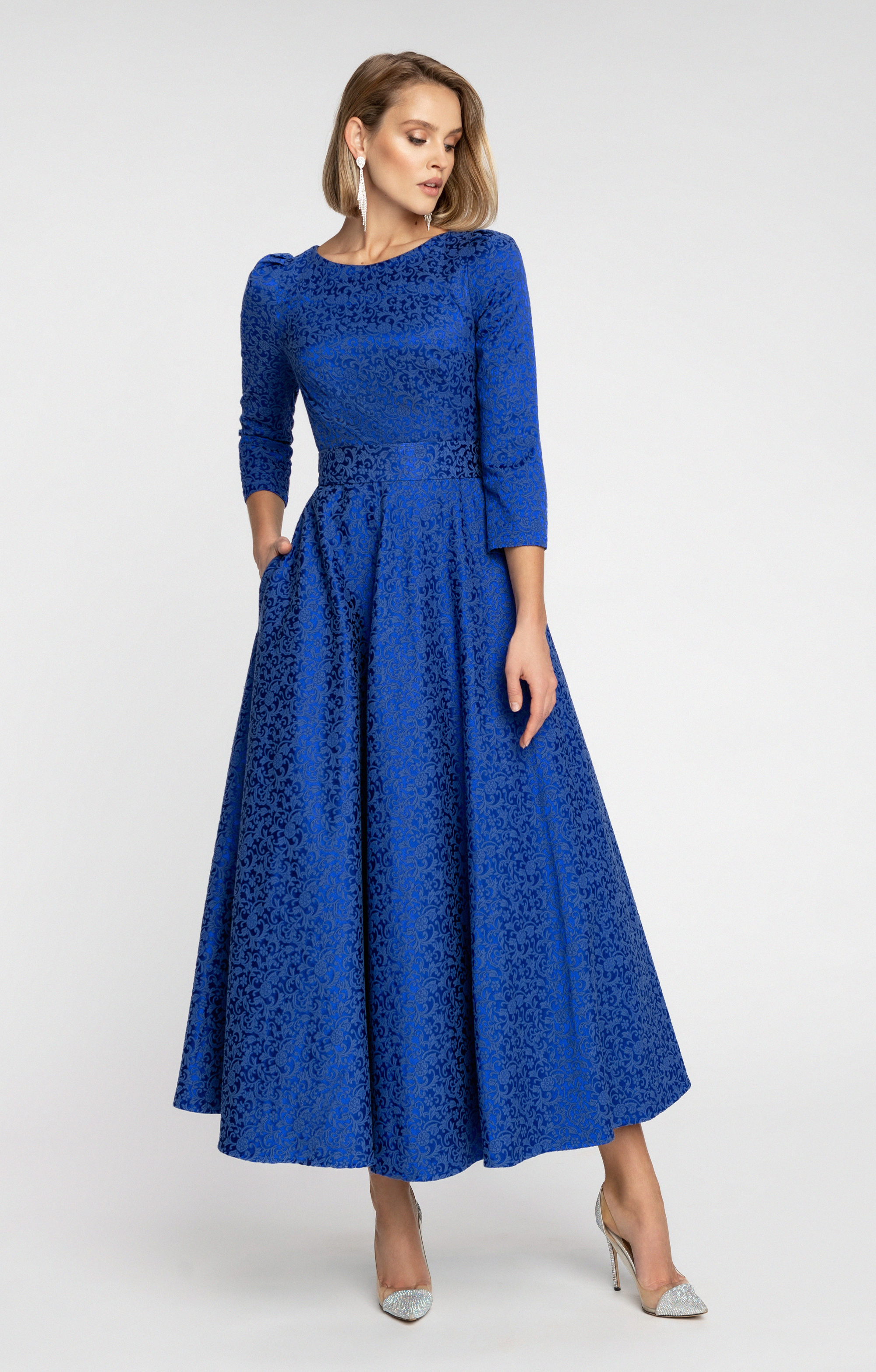 Jacquard Kleid "Alyzee" Blau