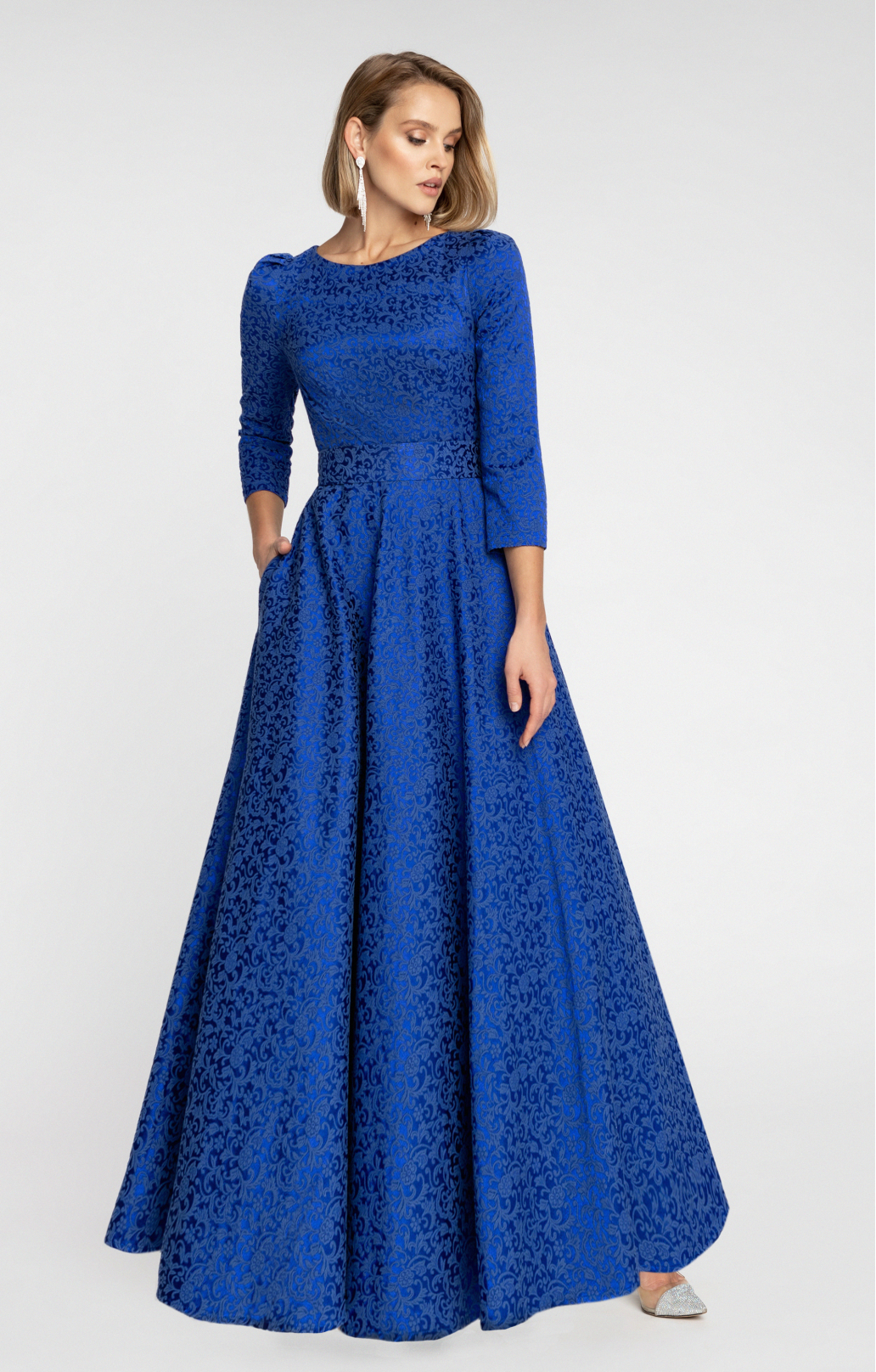 Jacquard Dress "Alyzee" Blue Maxi