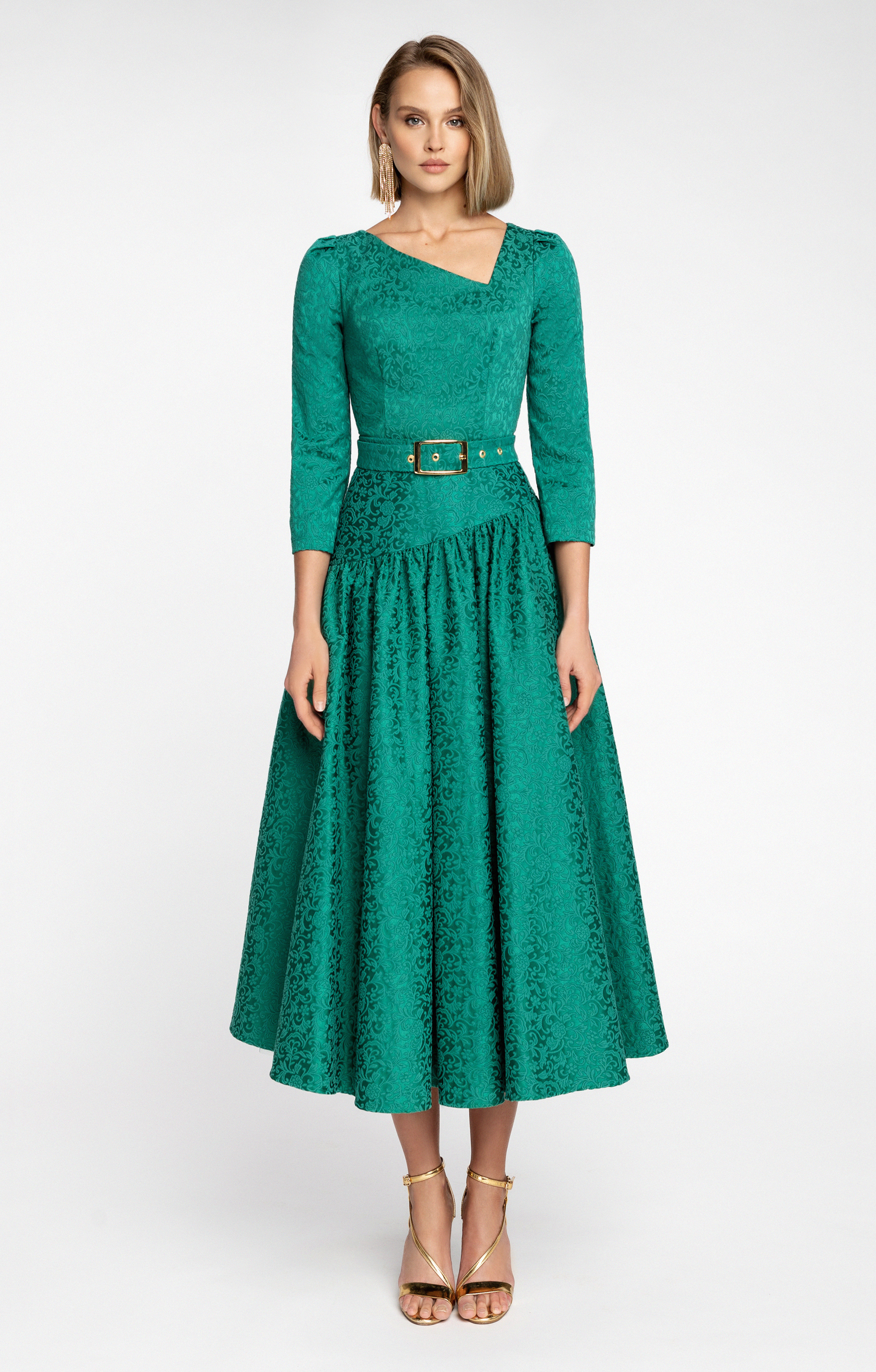 Jacquard Kleid "Agnes" Smaragd