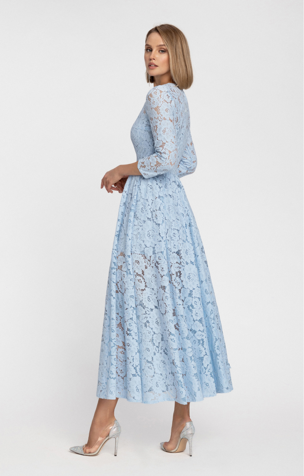 Spitzenkleid "Vicktoria" Hellbau