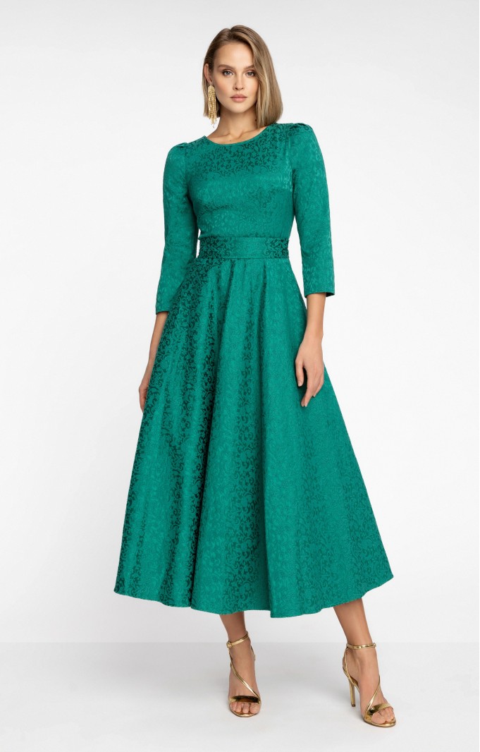 Jacquard dress "Alyzee" Emerald