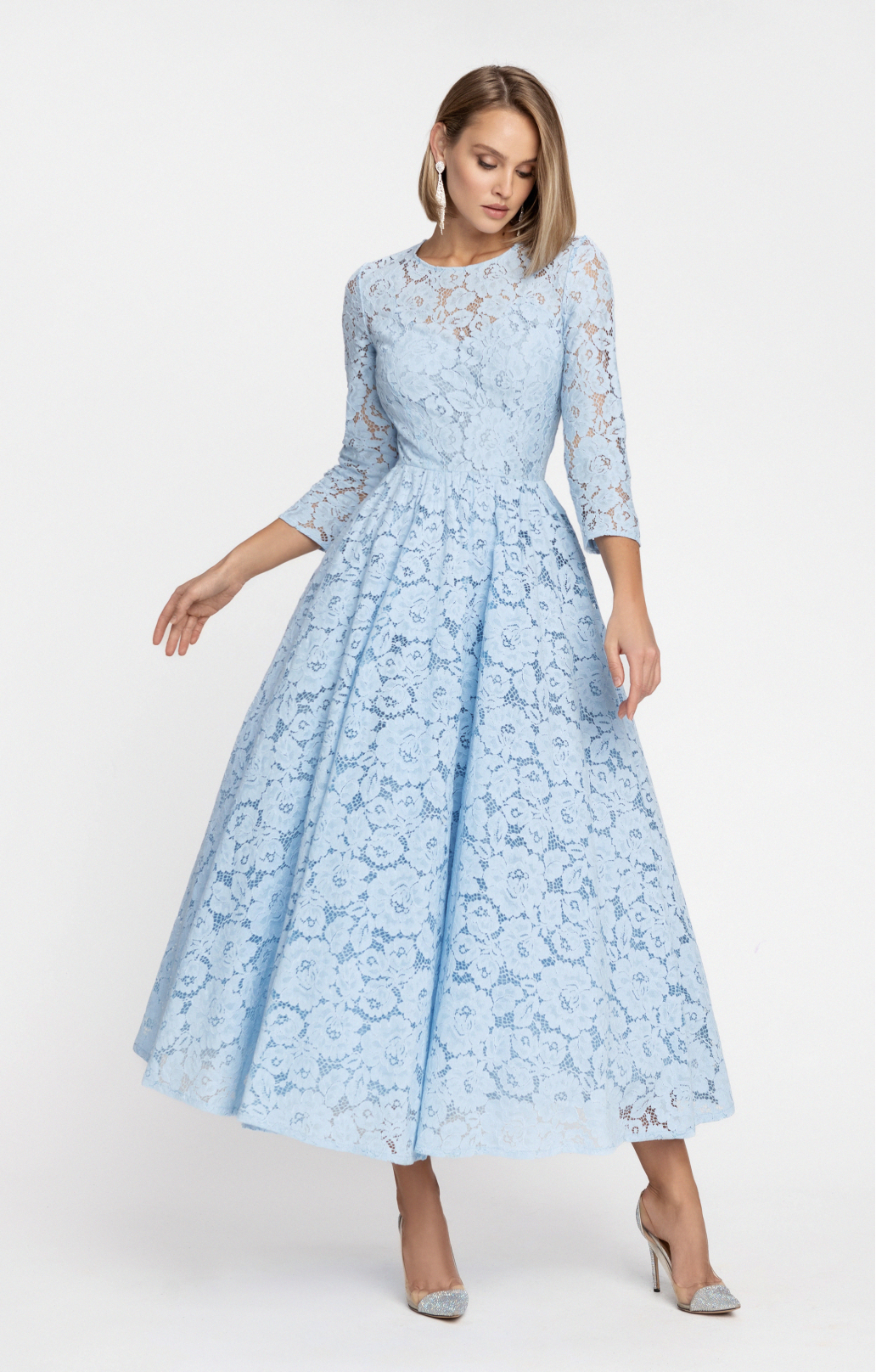 Spitzenkleid "Vicktoria" Hellbau