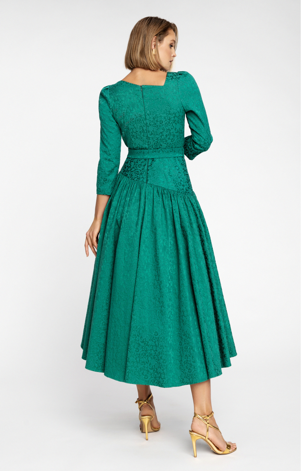 Jacquard Kleid "Agnes" Smaragd