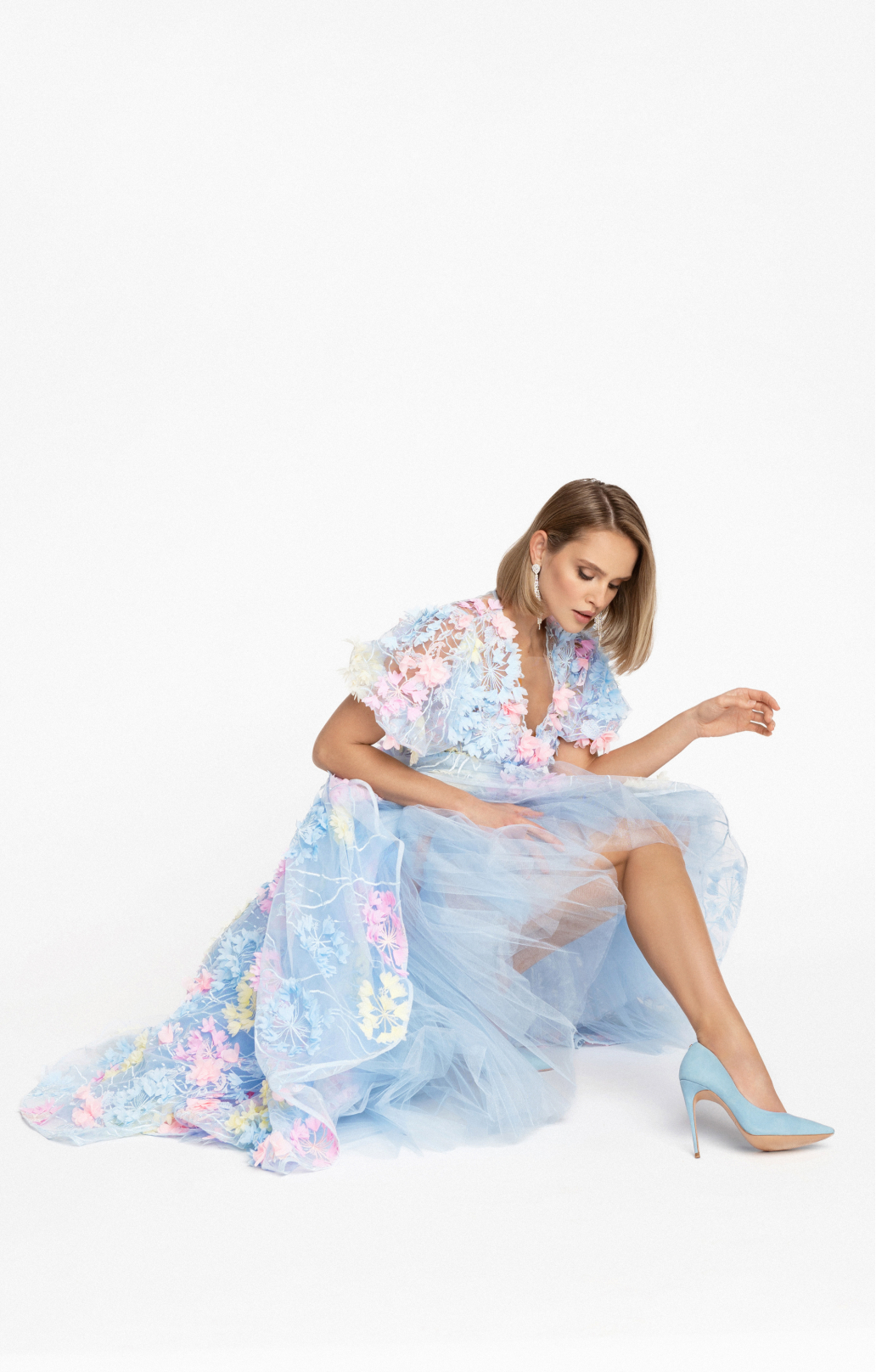 Cocktailkleid "Hortensia" Midi mit abnehmbaren Ärmeln Cocktailkleid "Hortensia" Midi mit abnehmbaren Ärmeln