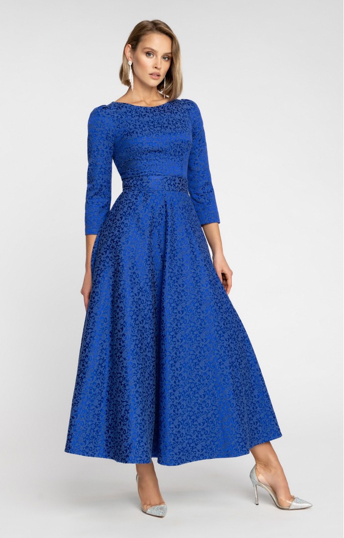 Jacquard Dress "Alyzee" Blue