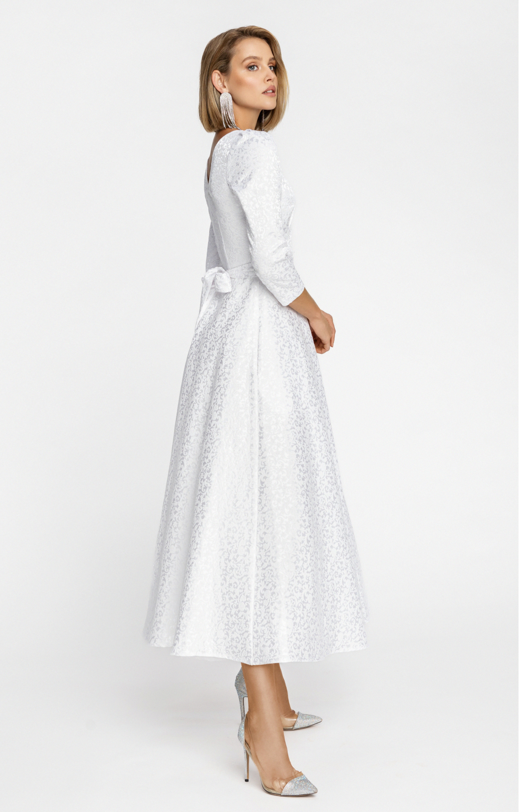 Jacquard Kleid "Alyzee" Weiß