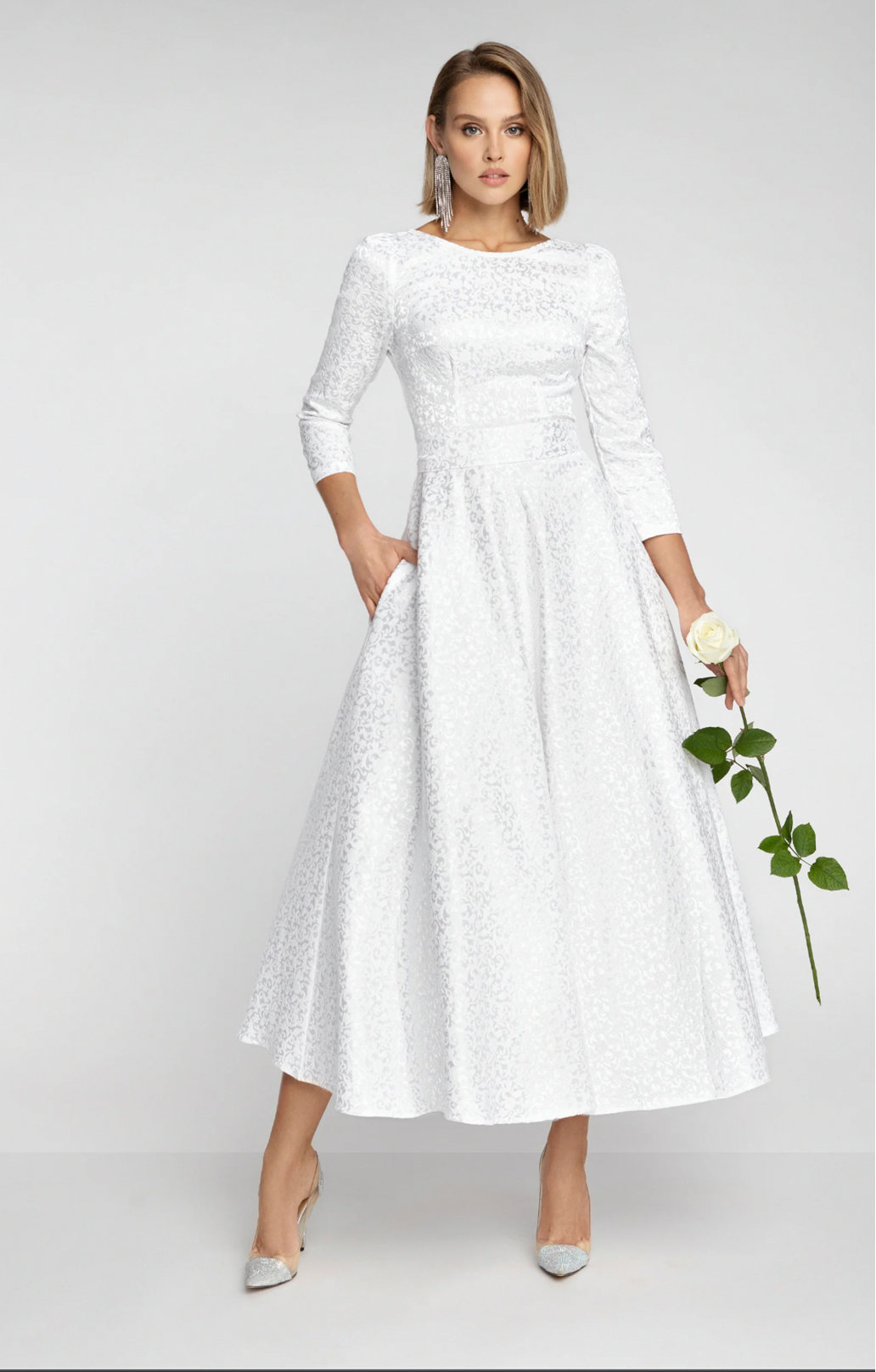 Jacquard Kleid "Alyzee" Weiß