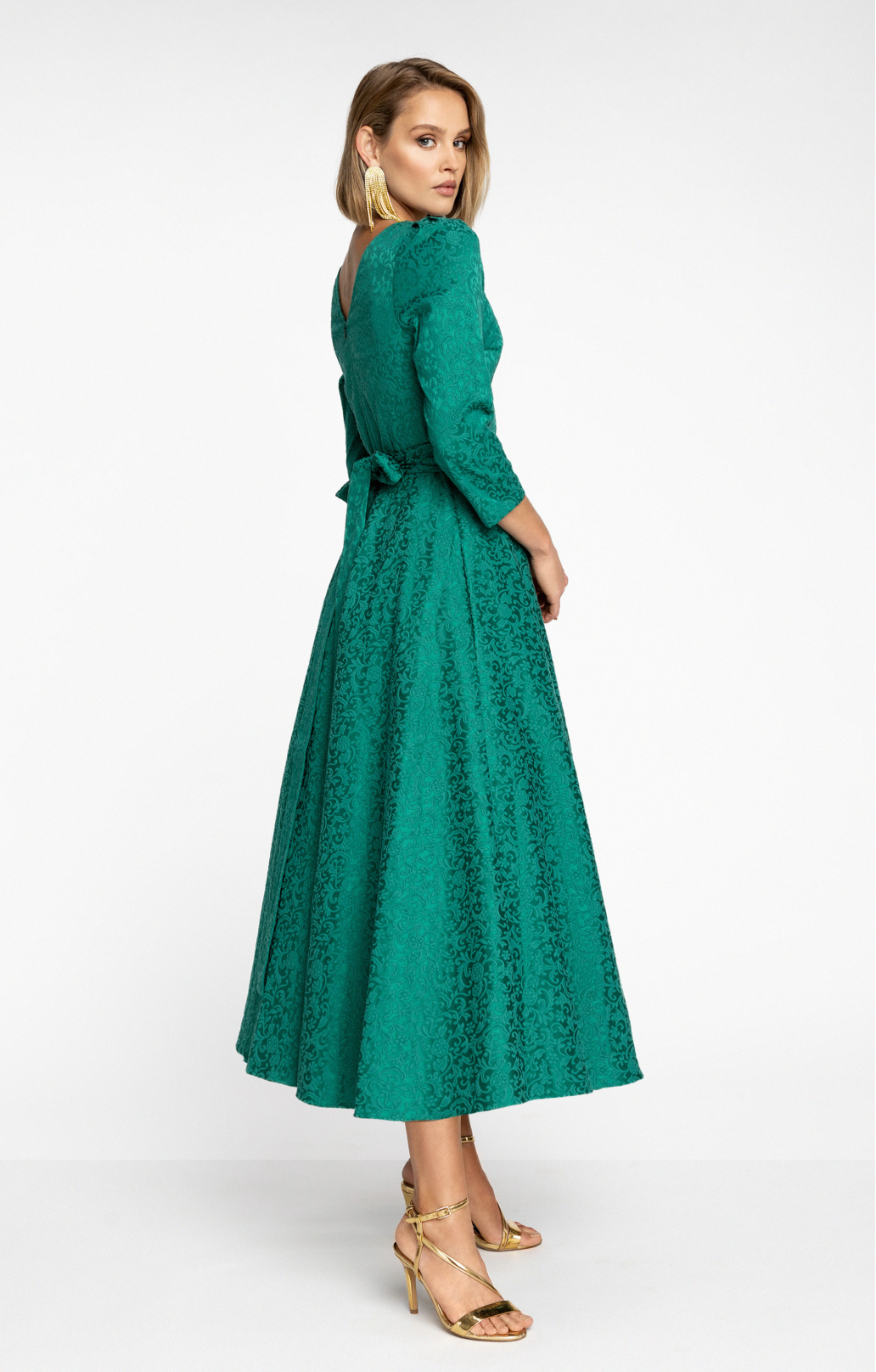 Jacquard Kleid  "Alyzee" Smaragd