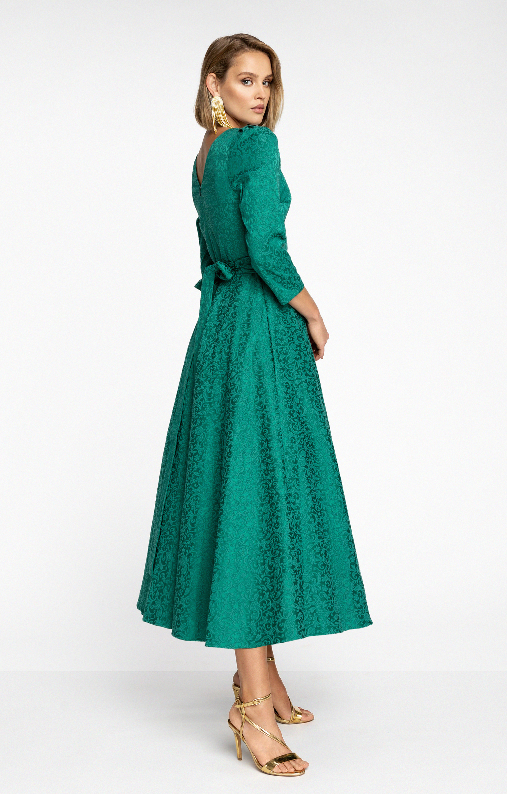 Jacquard Kleid  "Alyzee" Smaragd