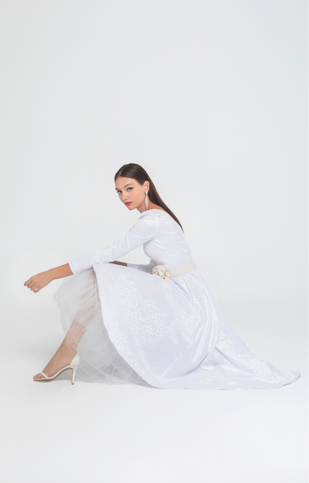 Jacquard Kleid "Ariadne" Weiß