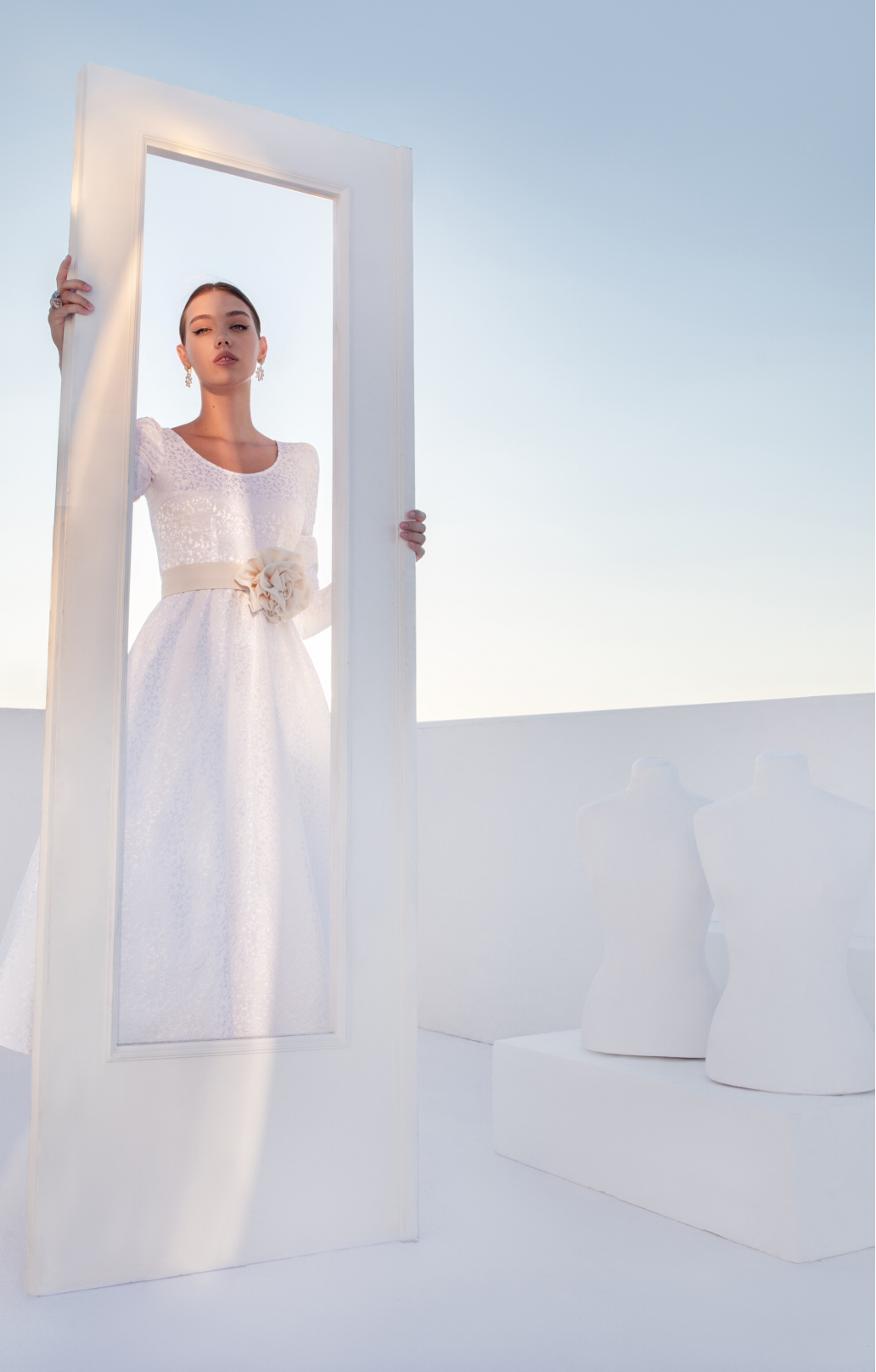 Jacquard Kleid "Ariadne" Weiß