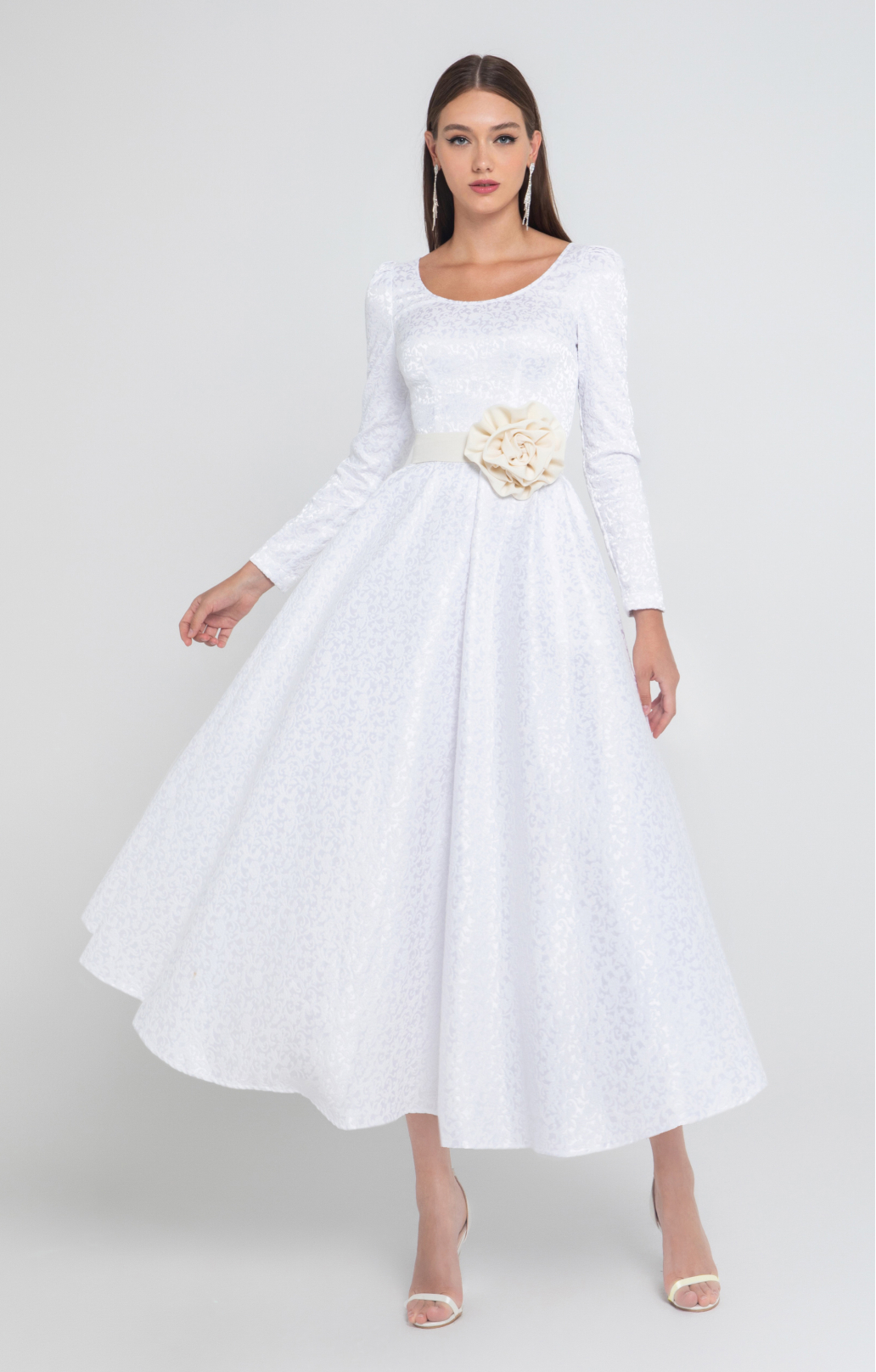 Jacquard Kleid "Ariadne" Weiß