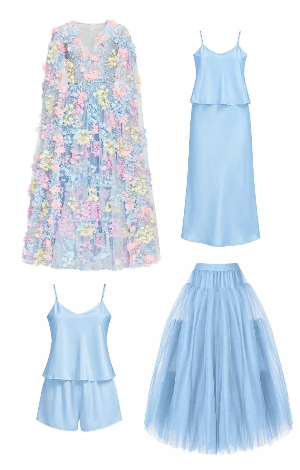 Cocktailkleid "Hortensia" Midi mit abnehmbaren Ärmeln