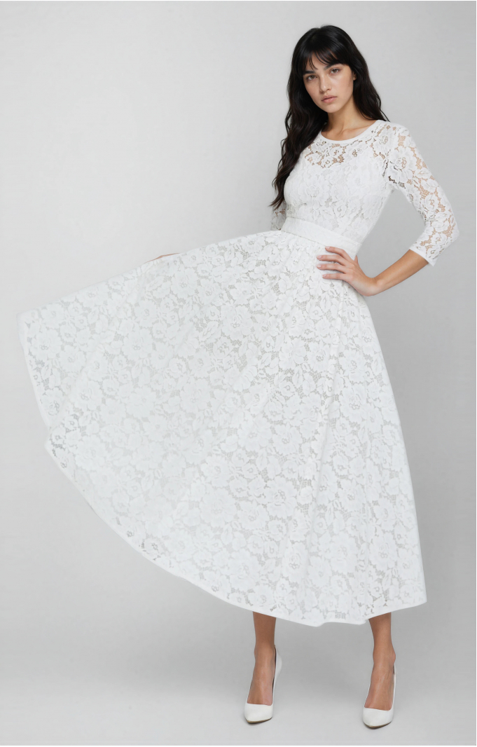 Lace dress "Vicktoria" White Lace dress "Vicktoria" White