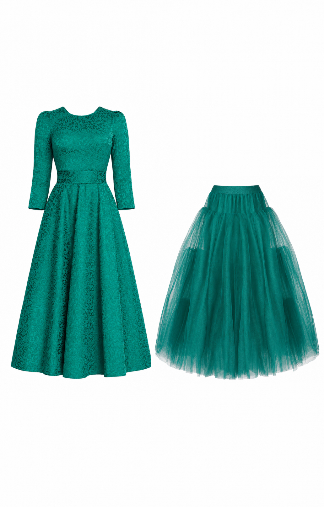 Jacquard dress "Alyzee" Emerald
