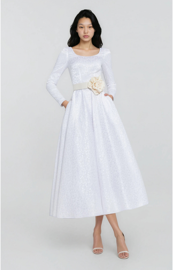 Jacquard dress "Ariadne" White