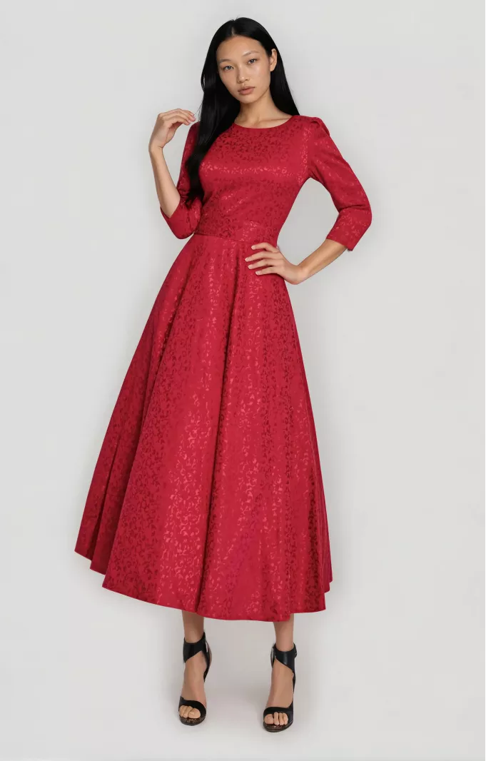 Jacquard Dress "Alyzee" Red