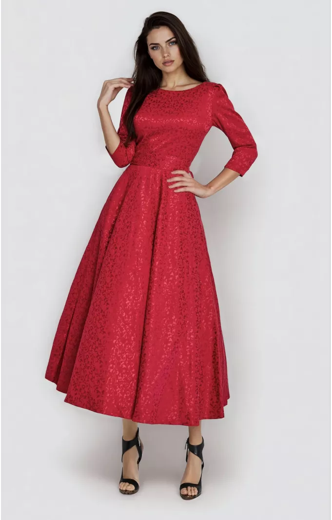 Jacquard Dress "Alyzee" Red