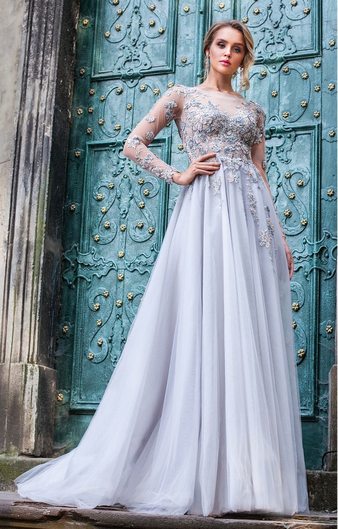 Couture Kleid "Charleen" Grau