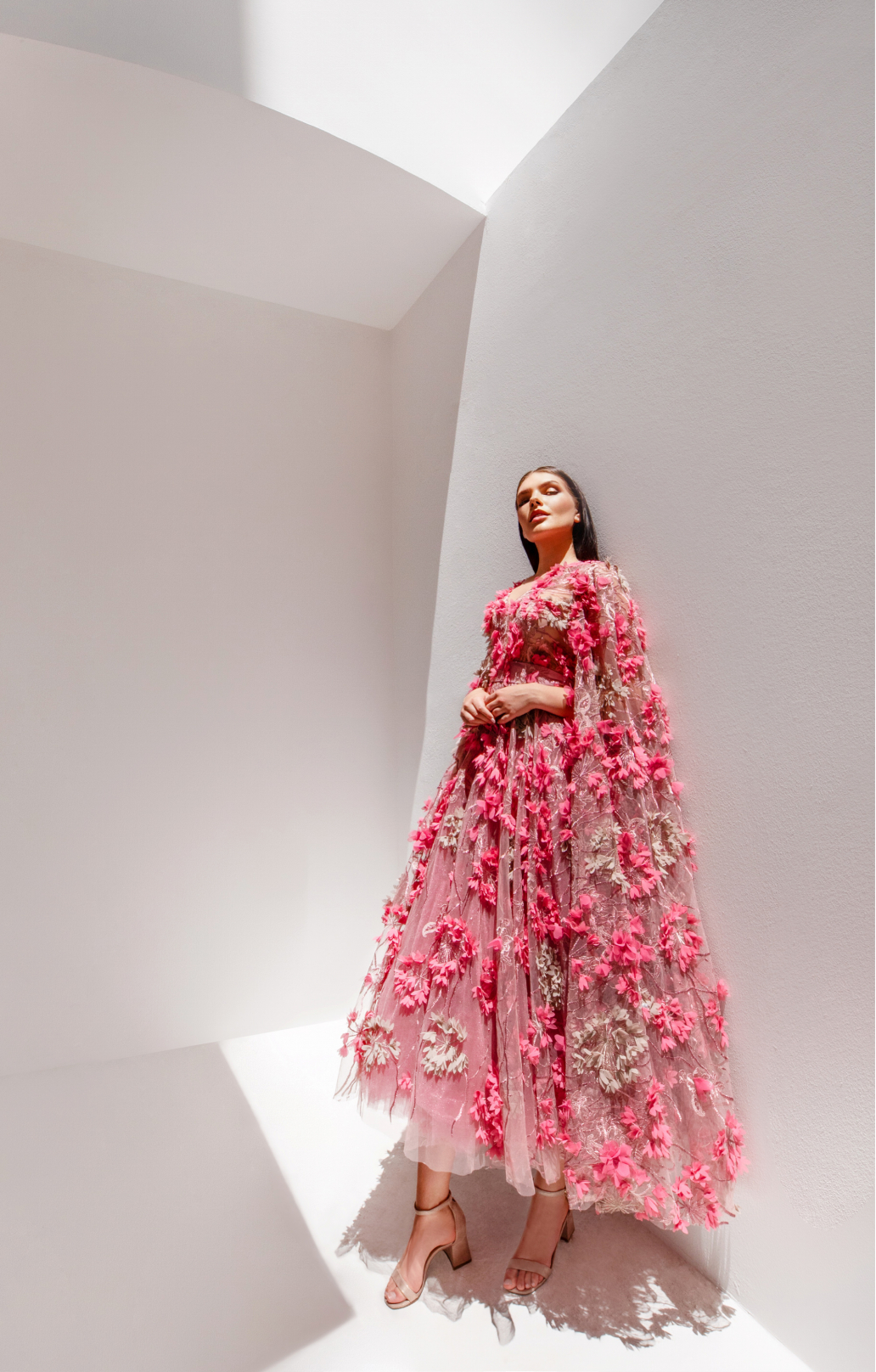 Cocktailkleid "Hortensia" Calypso-Koralle mit abnehmbaren Ärmeln Cocktailkleid "Hortensia" Calypso-Koralle mit abnehmbaren Ärmeln