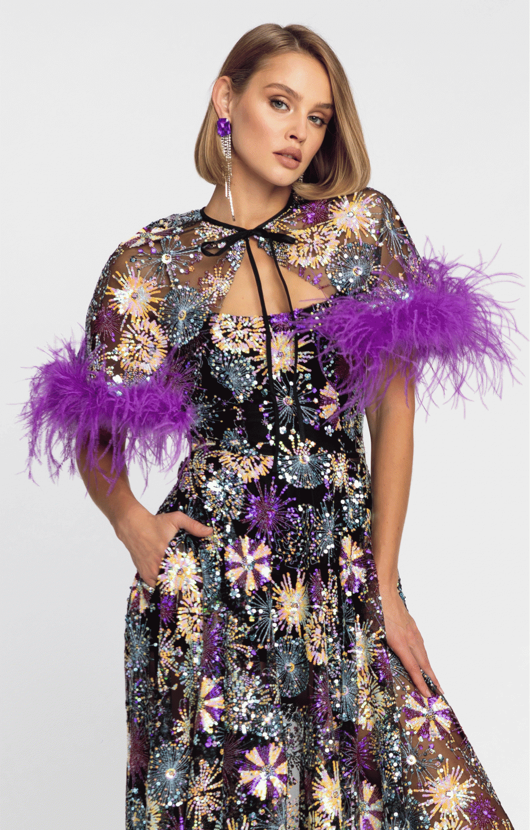 Abendkleid "Adina" mit Pailletten midi