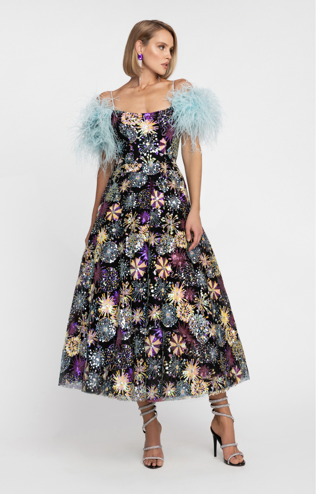 Abendkleid "Adina" mit Pailletten midi