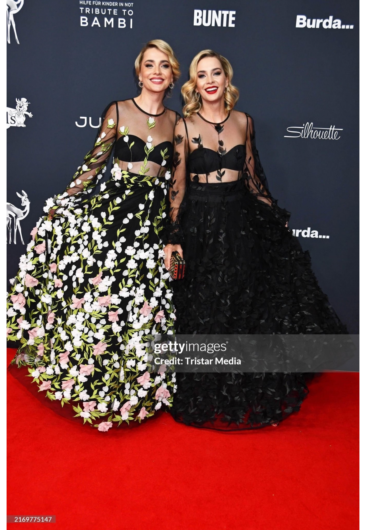Nina Meise and her twinsister Julia Meise  attend the 2024 Tribute To Bambi in dresseses  "Franceska" 