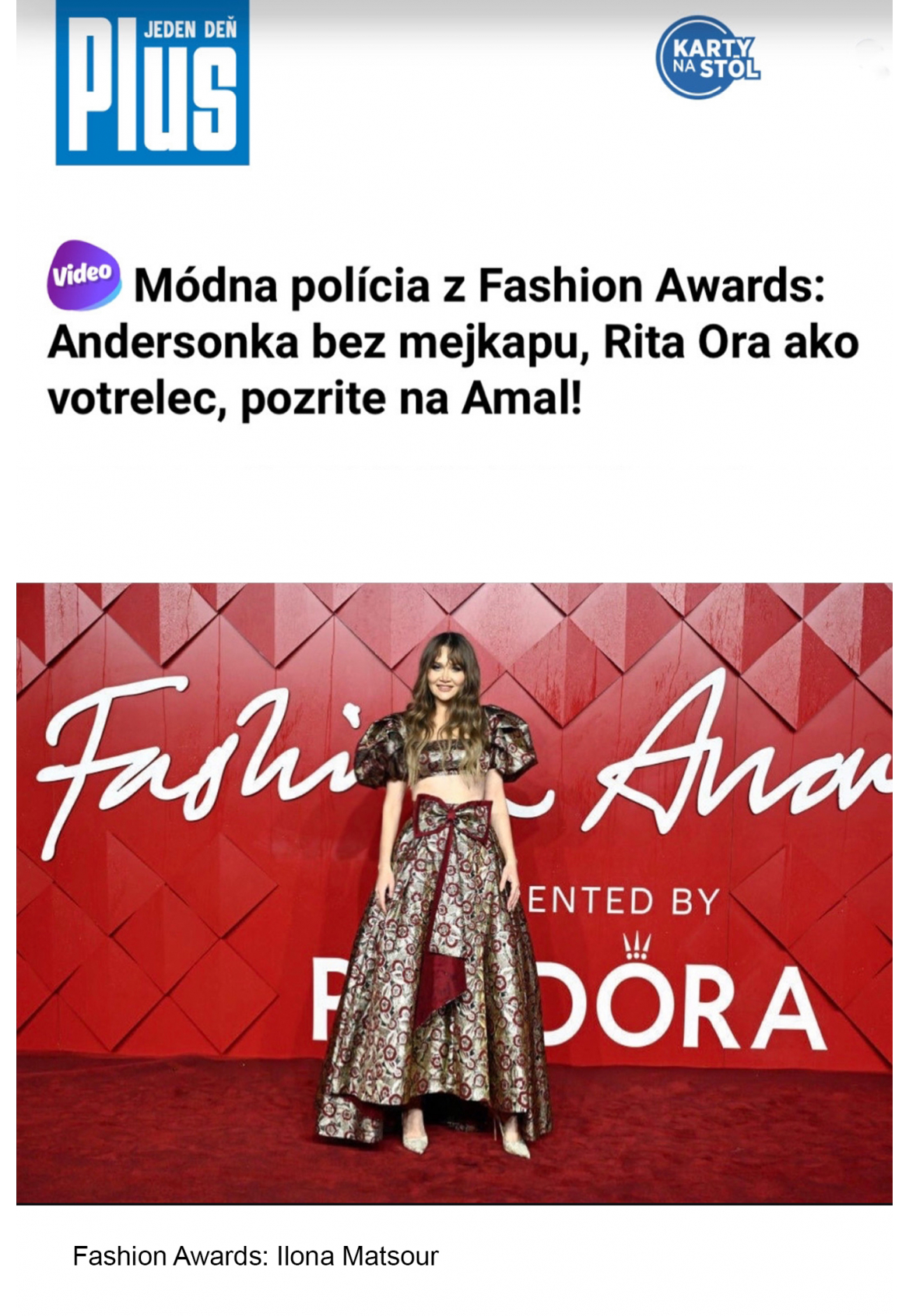 Designer Ilona Matsour attends the British  Fashion Awards   at the Royal Albert Hall in London 