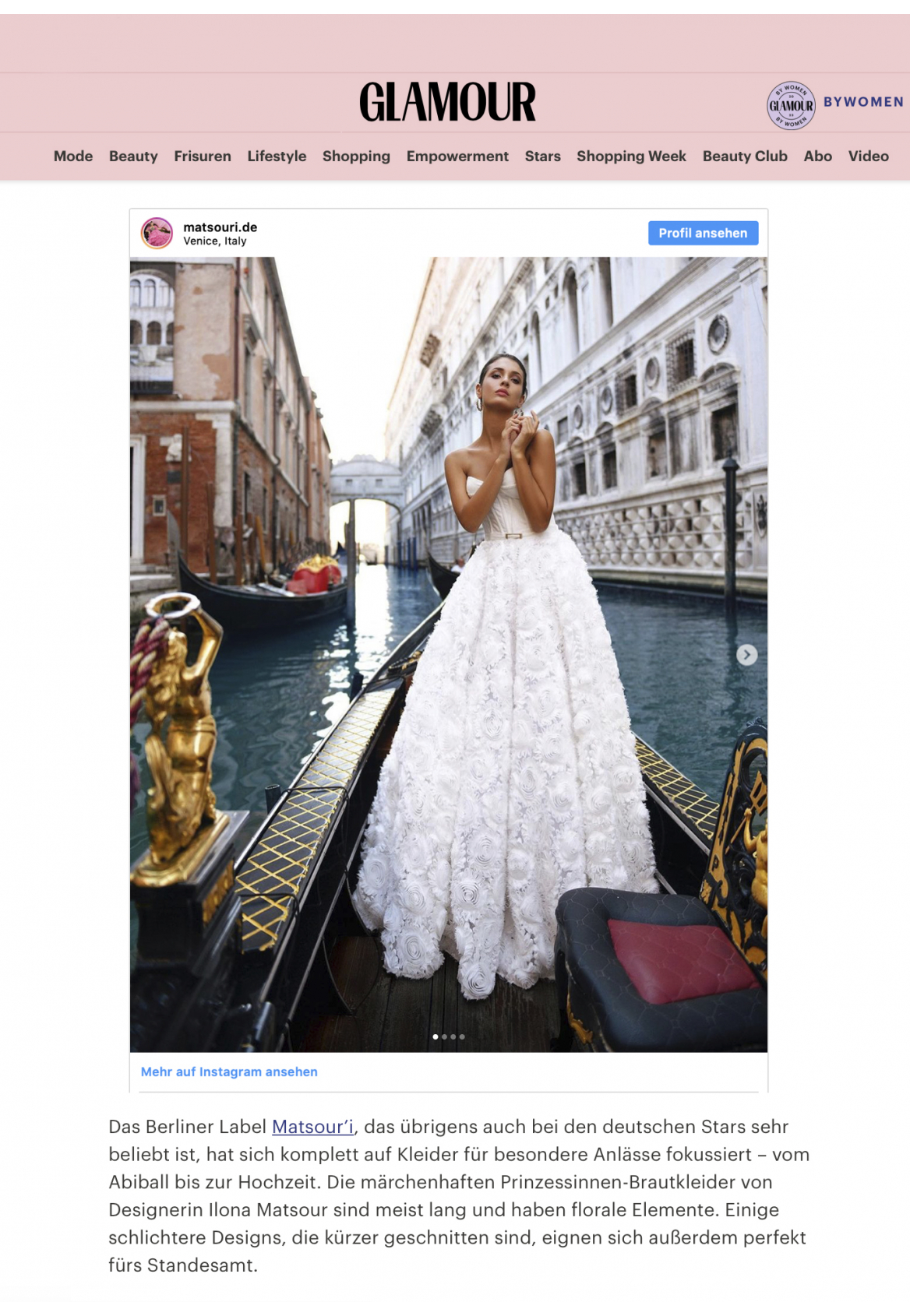 MATSOUR'I in GLAMOUR Magazine Germany