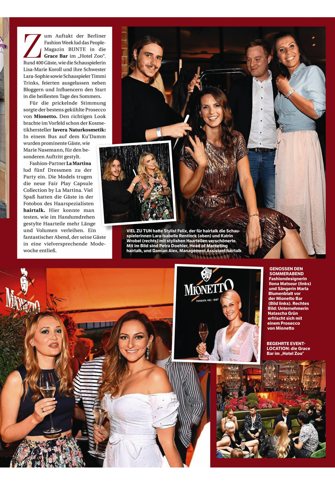 Fashion designer Ilona Matsour during the  Bunte  New Faces Night in Grace Hotel Zoo