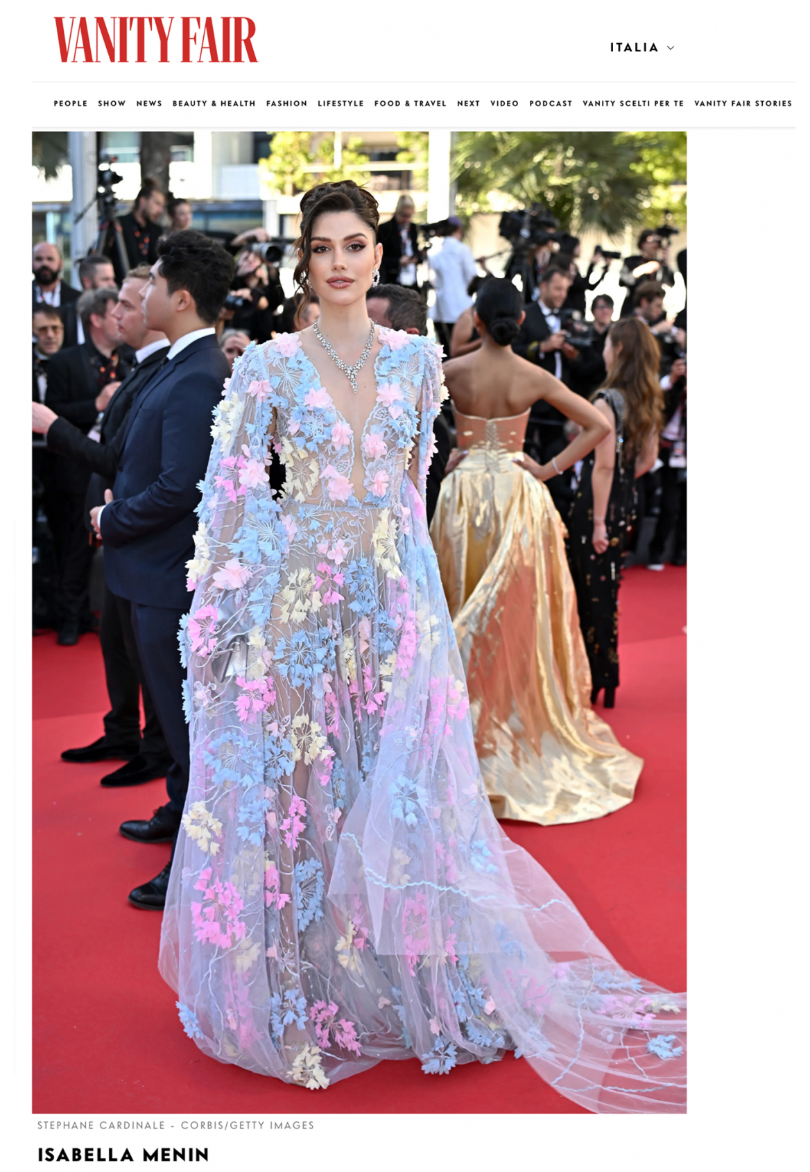 Miss Grand International Isabella Menin  wearing a dress by MATSOUR'I on the red carpet  at the  Cannes Film Festival /Best Red Carpet Looks