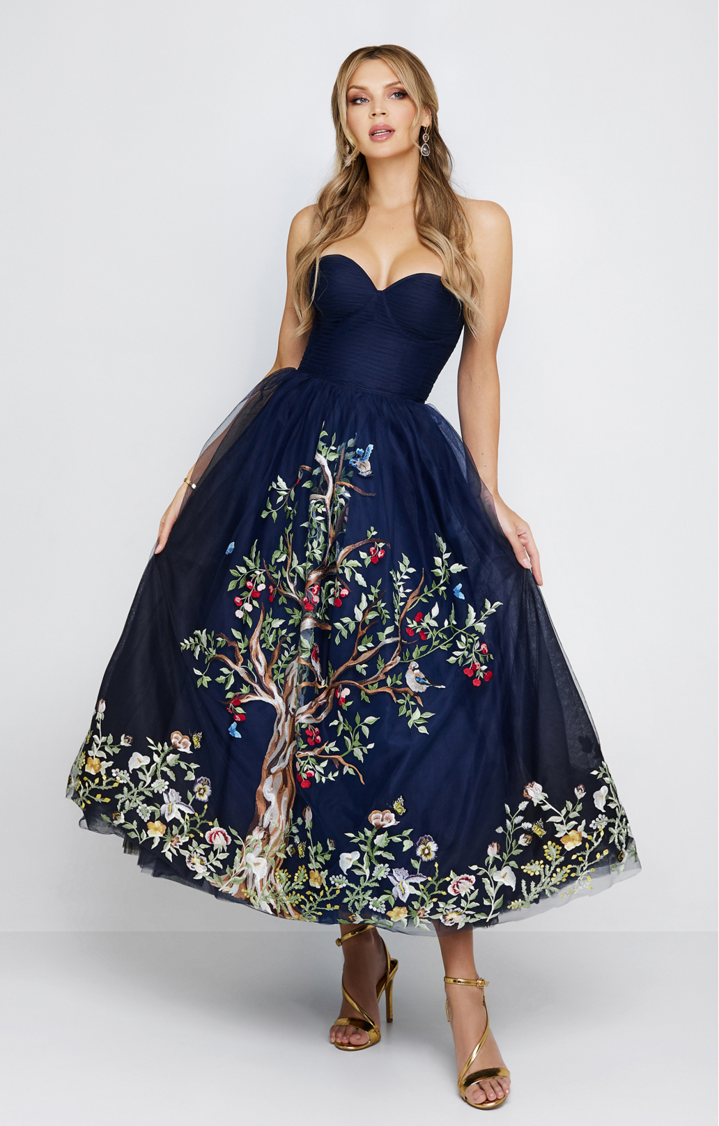 Korsettkleid "Silva" mit Stickerei