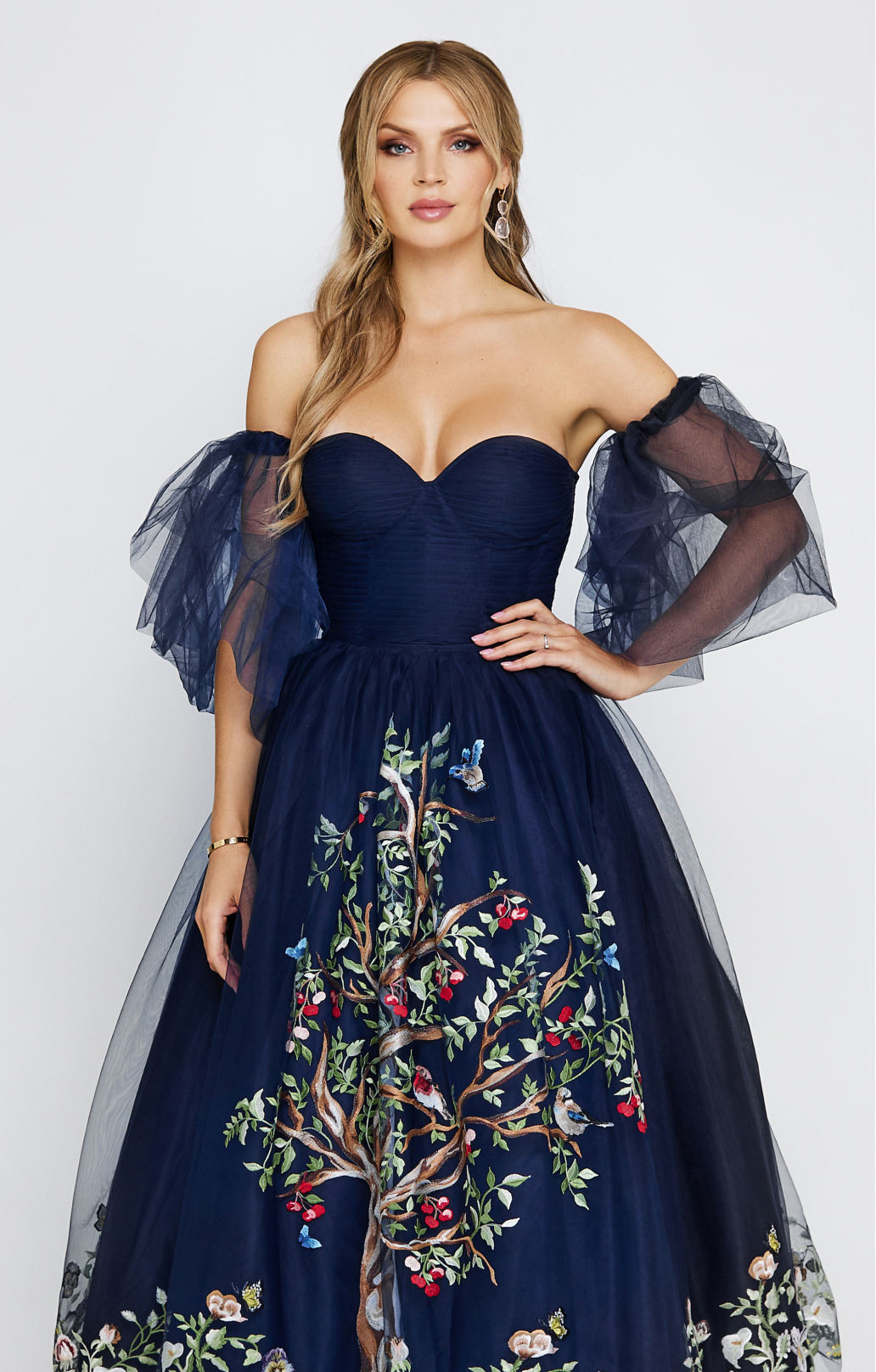 Korsettkleid "Silva" mit Stickerei