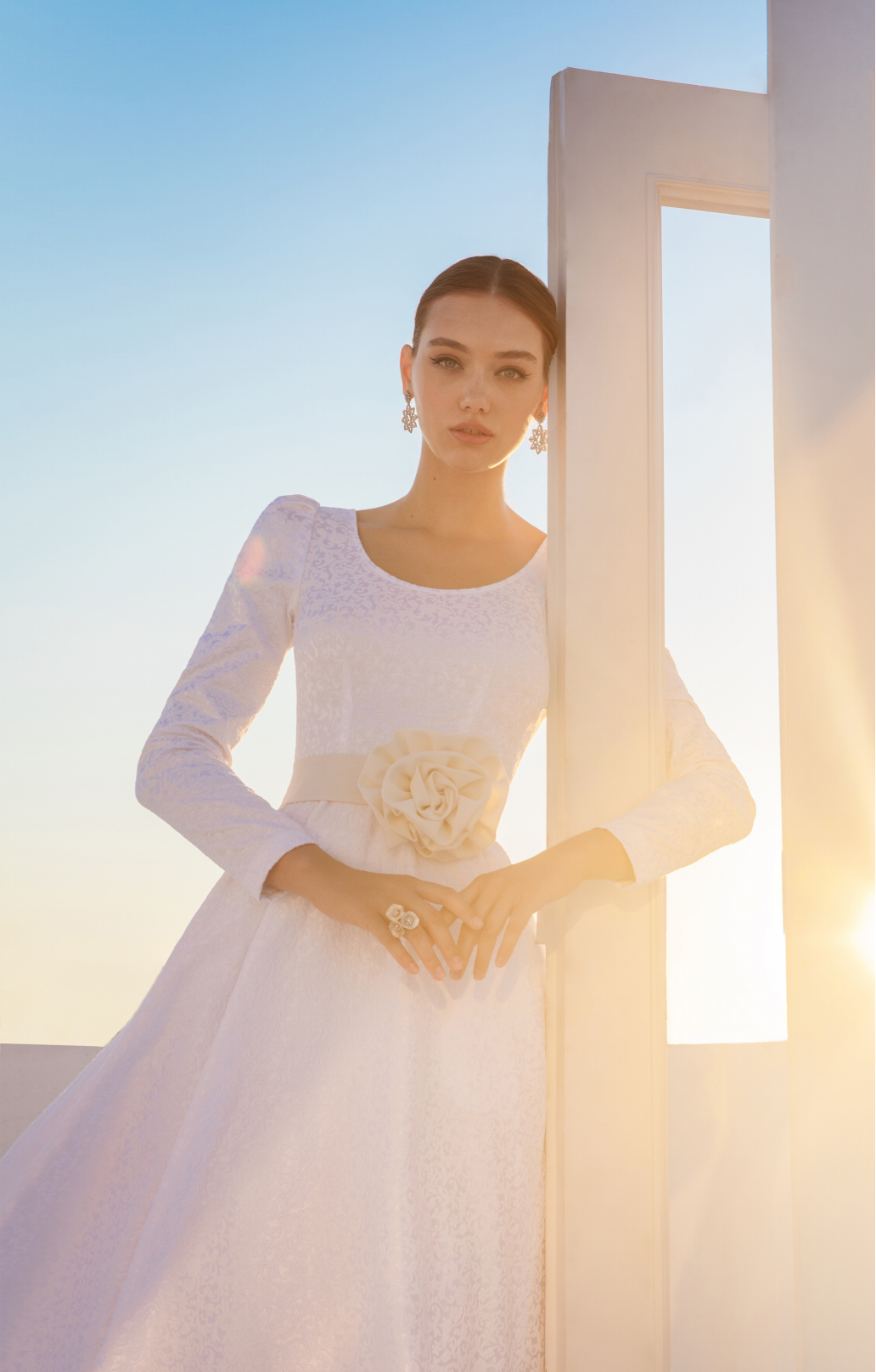 Jacquard Kleid "Ariadne" Weiß